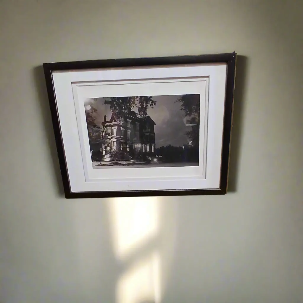 Framed Black And White Photo Of Victorian Home 1