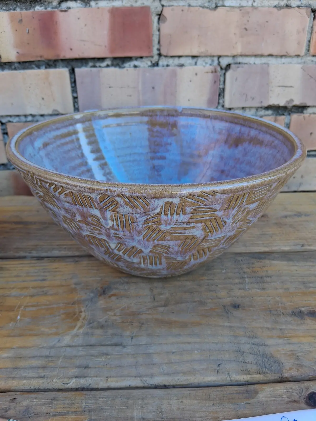 Taos New Mexico Pottery Glazed Bowl With Earth Colors 1