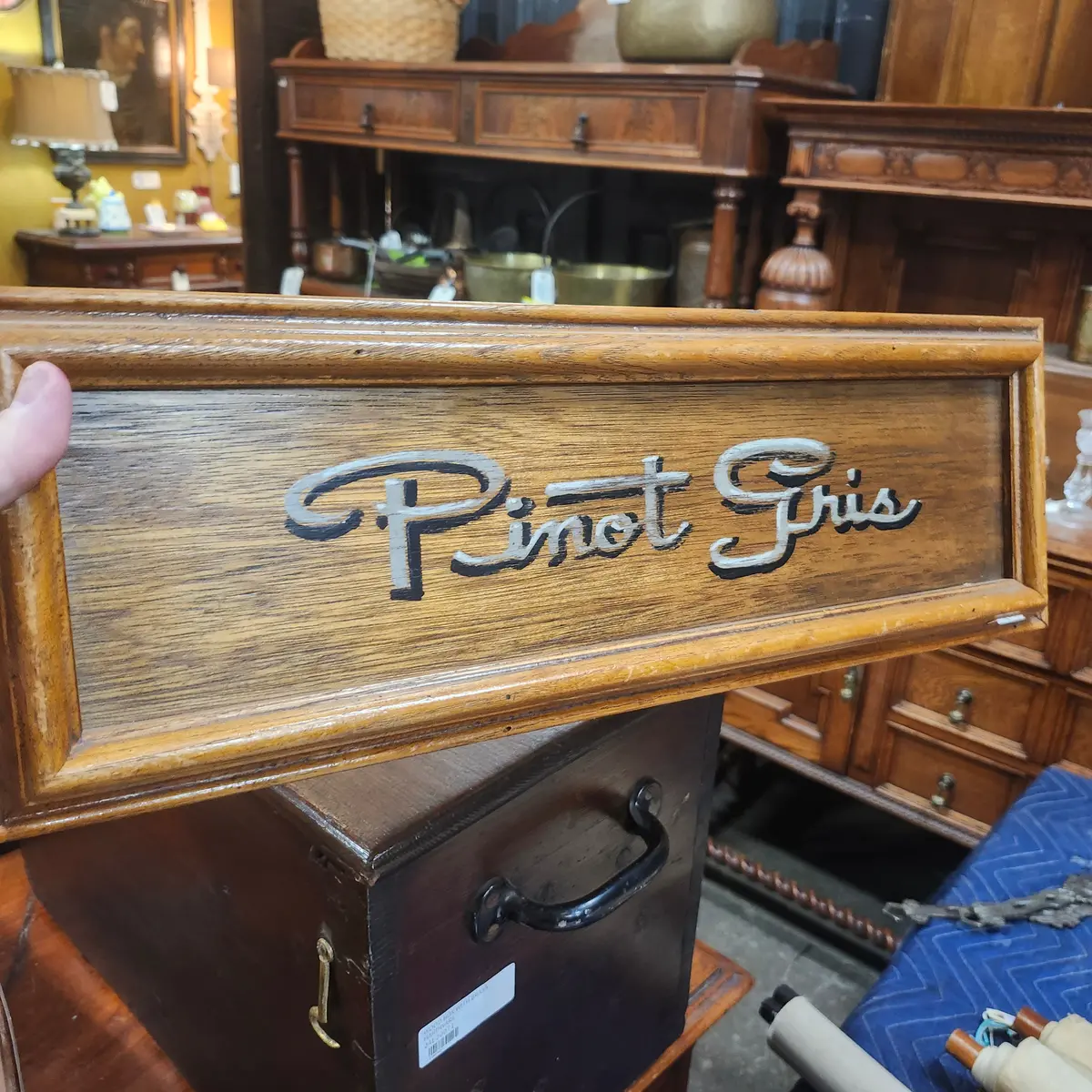 Pinot Gris Wood Hand Painted Wine Name Placque 1
