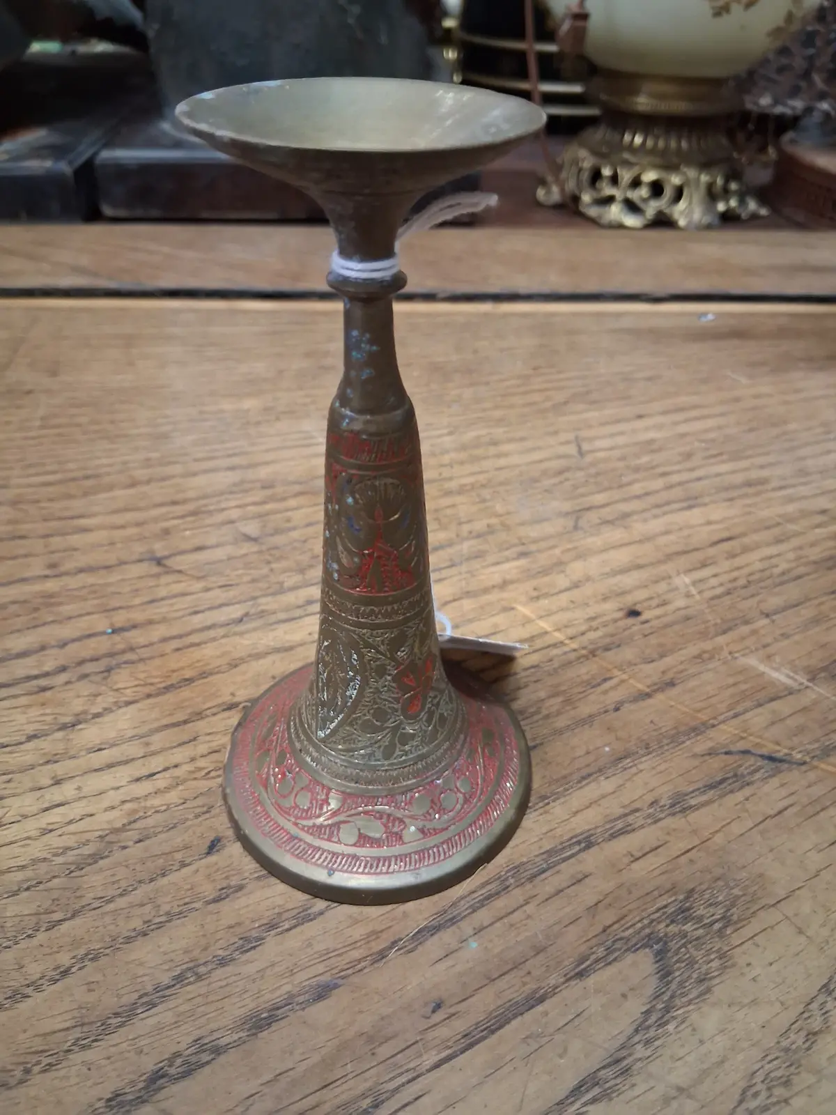 Small Indian Incised Brass Vase 1
