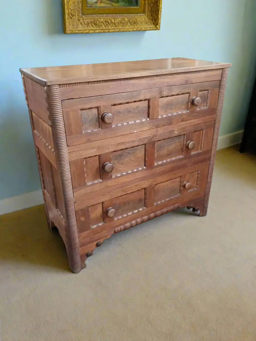 Handmade 19Th Century American Black Walnut Chest 1