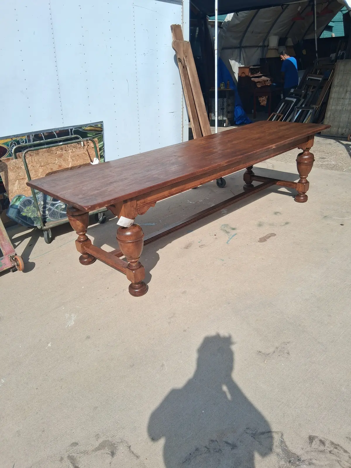 Long Oak Tudor Melon Ball Table 1