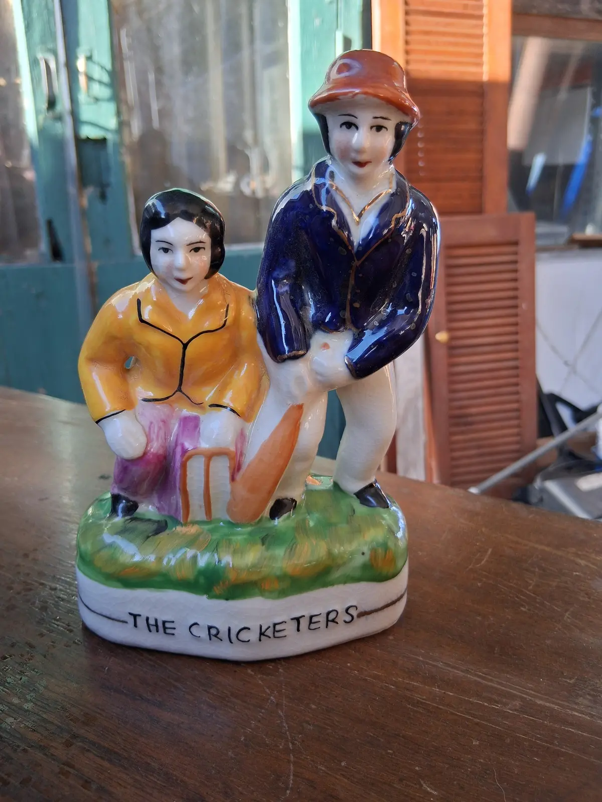 Staffordshire Figure Of 2 Cricket Players 1