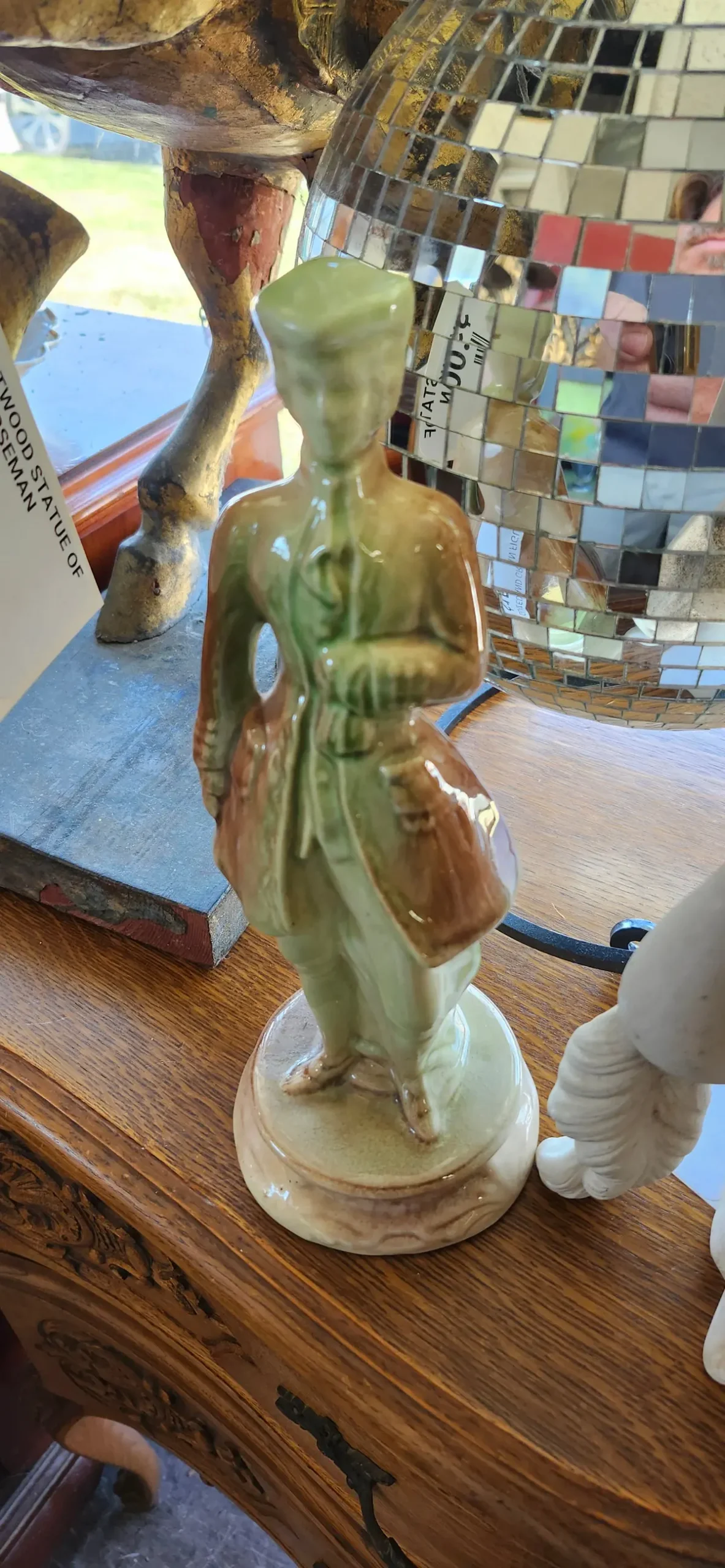 Glazed Brown And Green Man Figure 1