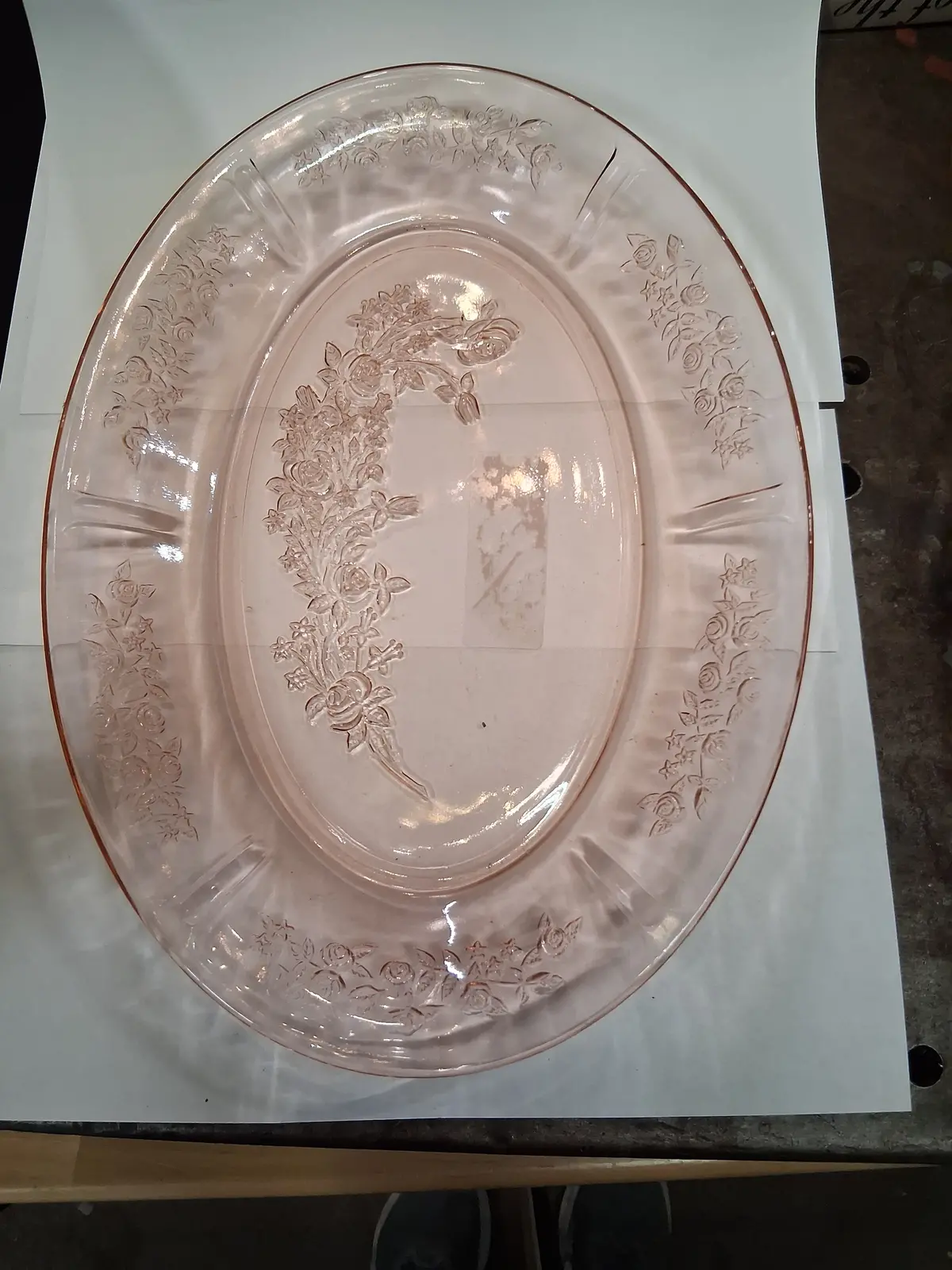 Oval Cabbage Rose Plate 1