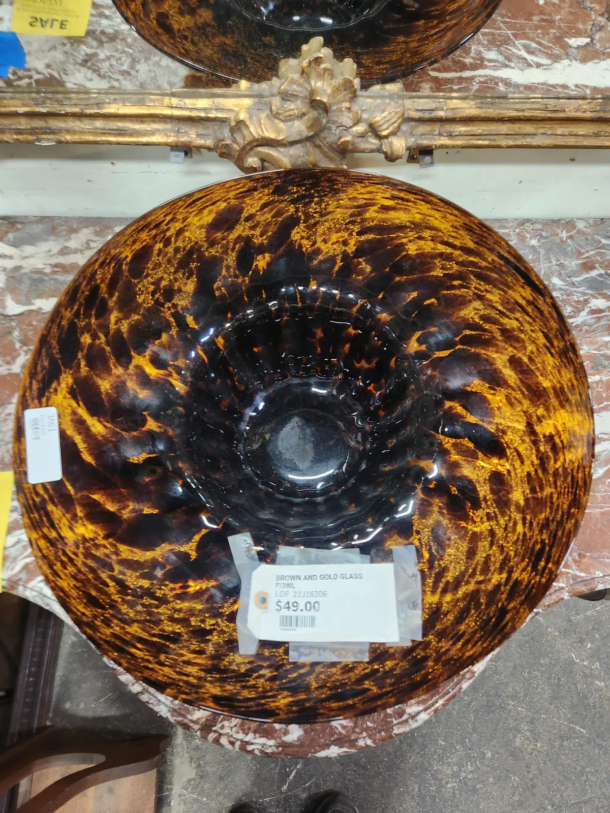 Brown And Gold Glass Bowl 1