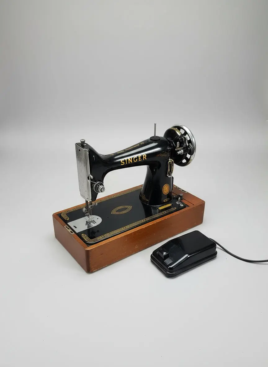 Vintage Featherweight Singer Sewing Machine In Carry Case 1