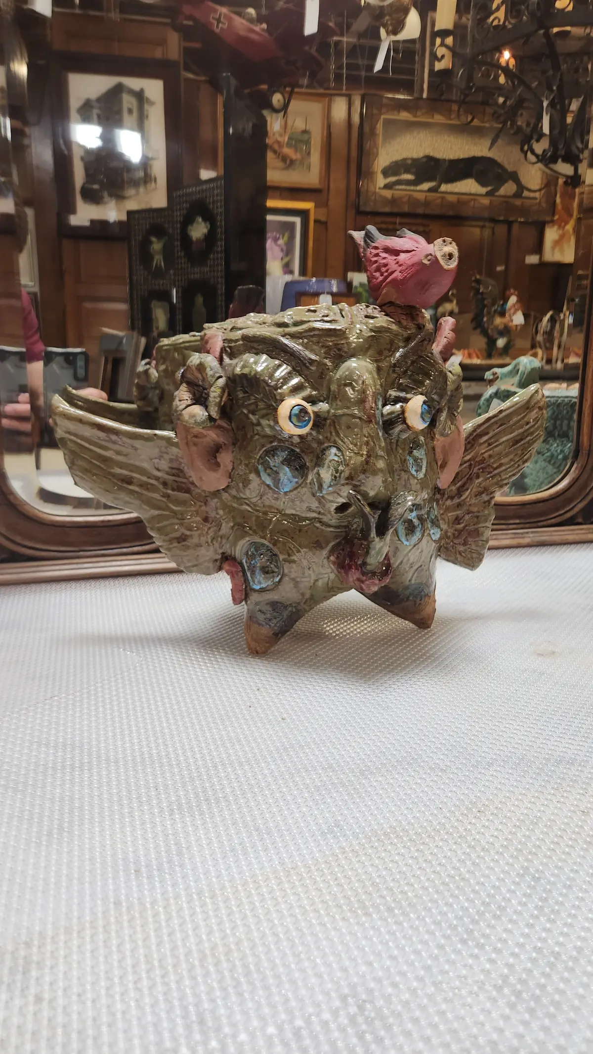 As Found Grotesque Pottery Planter 1