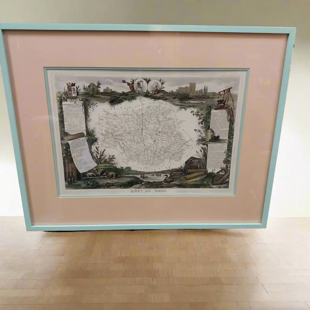 Framed Map-Dept Du Cers 1