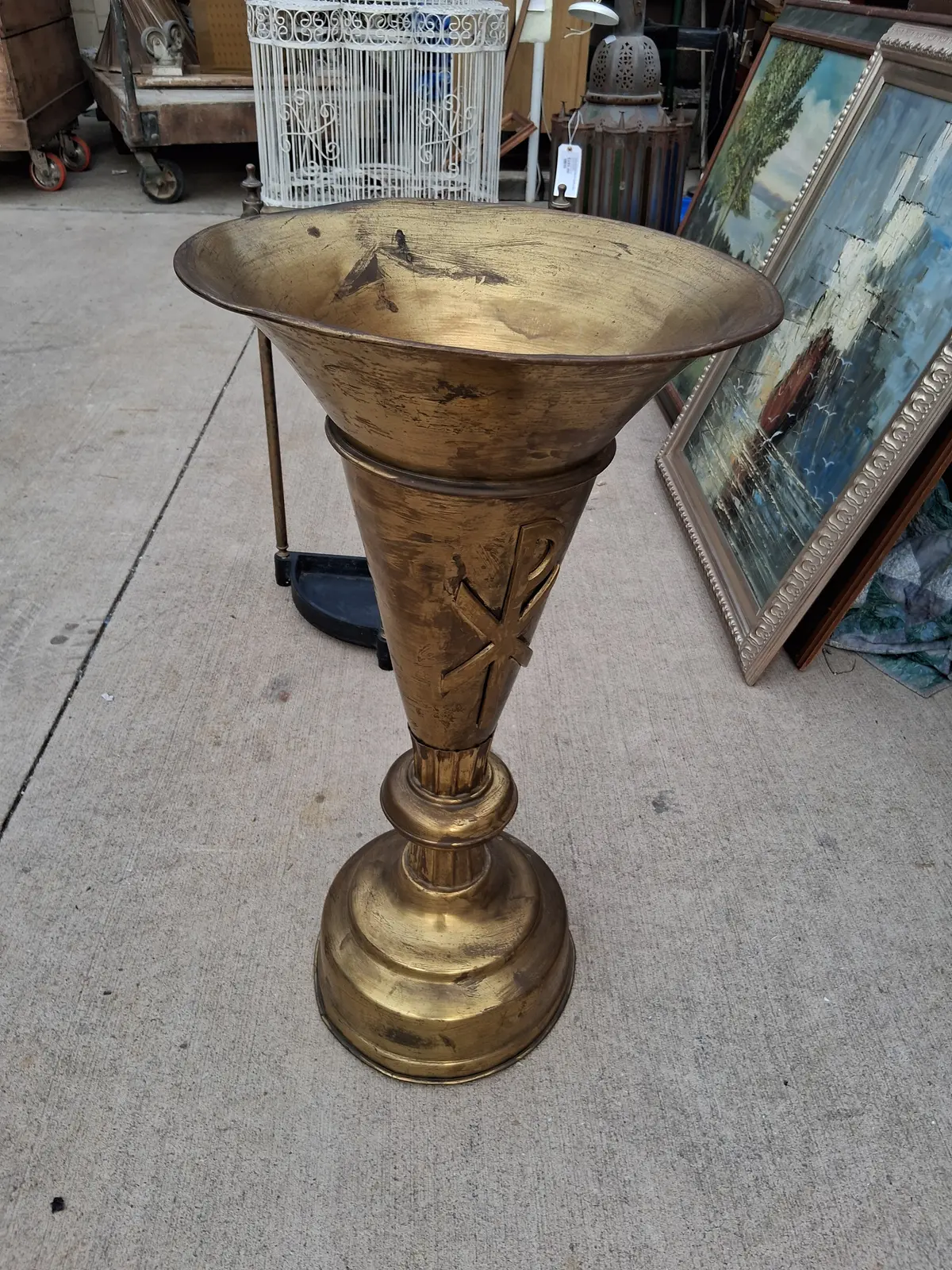 Larde Brass Ecclesiastical Vase 1
