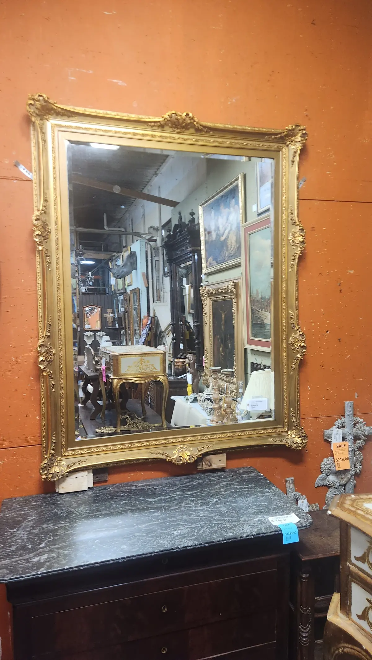 Carved Giltwood Framed  Mirror 1