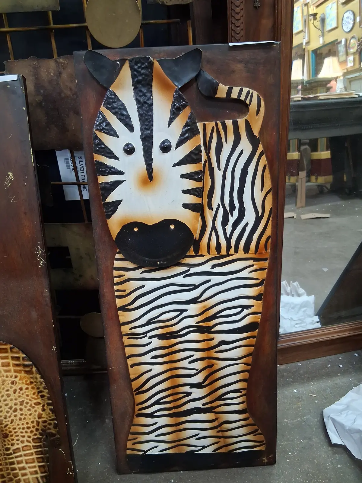 Tin Zebra Wall Plaque 1