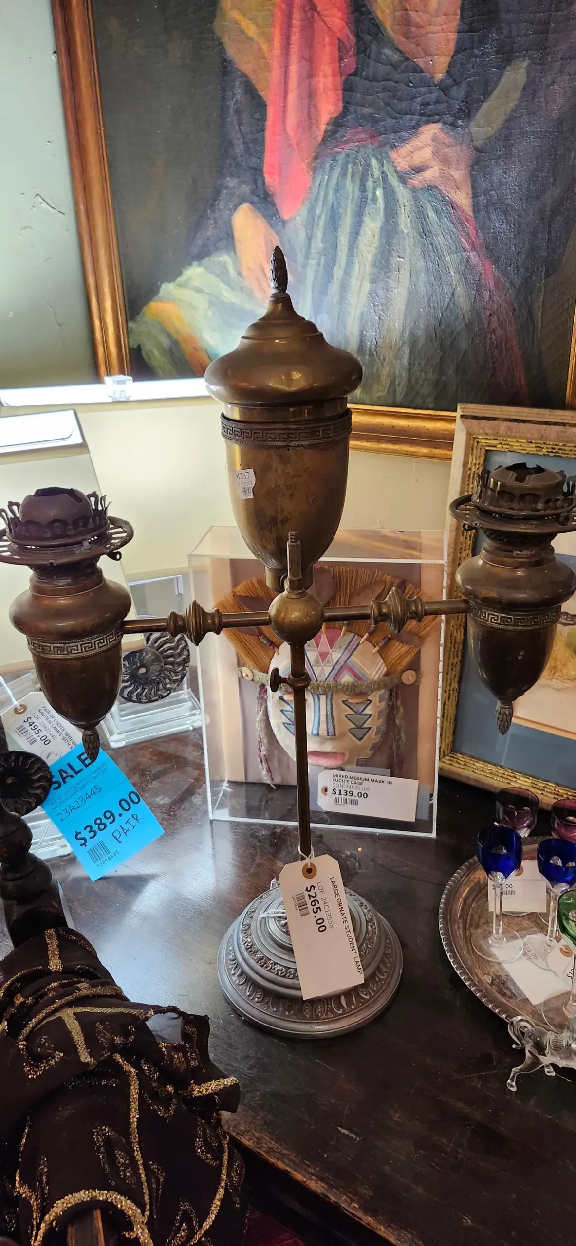 Large Ornate Student Lamp 1