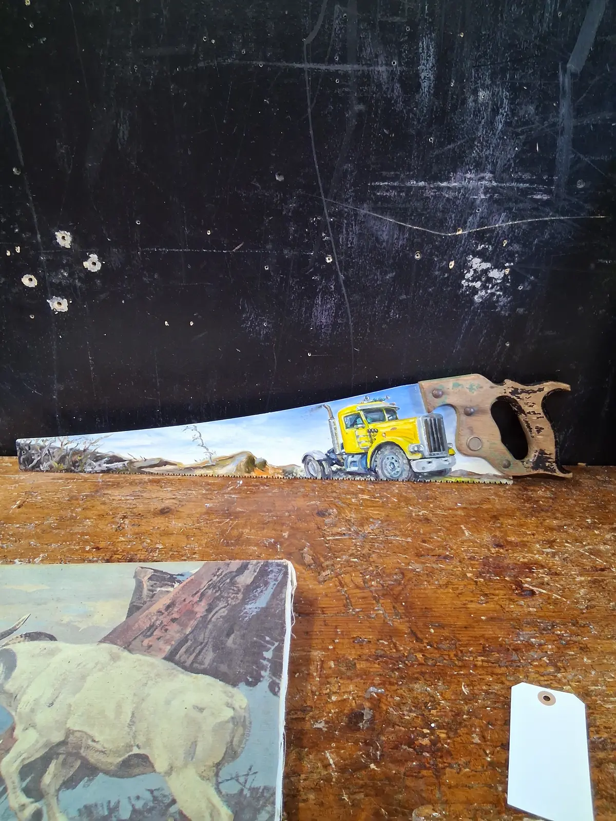 1988 Painted Saw With Yellow Truck 1