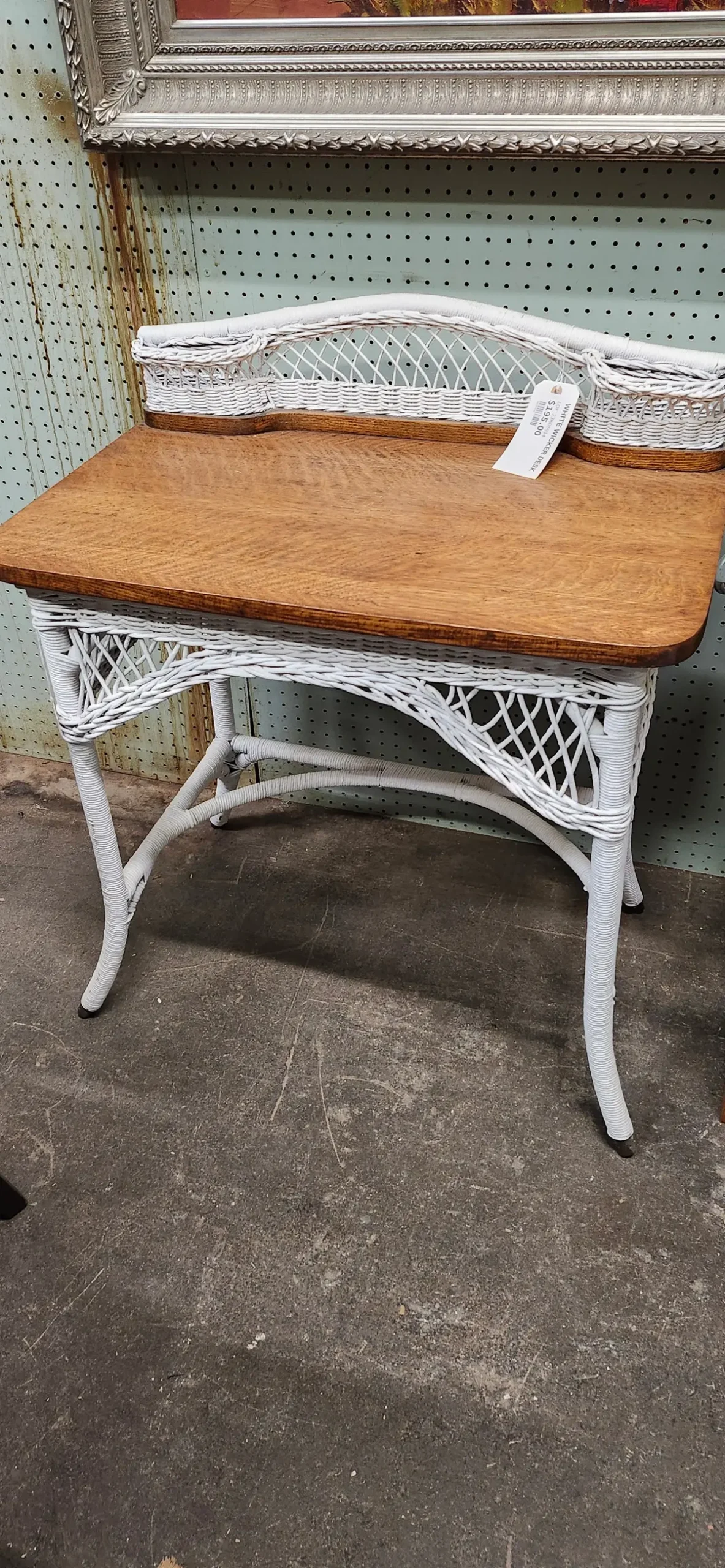 White Wicker Desk 1