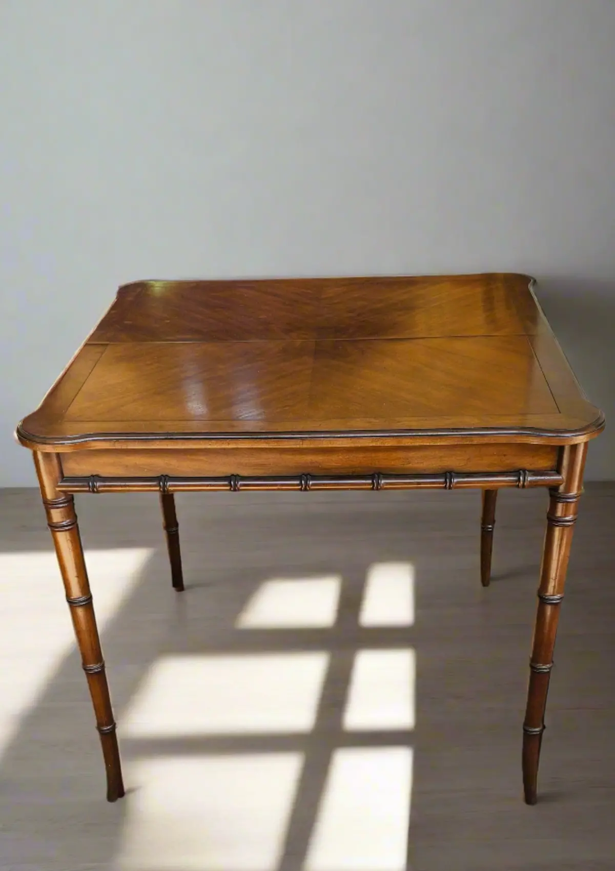 Faux Bamboo Game Table With Pop Up Leaf 1