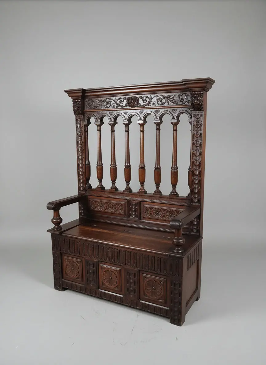 French Spindle Back Bench 1