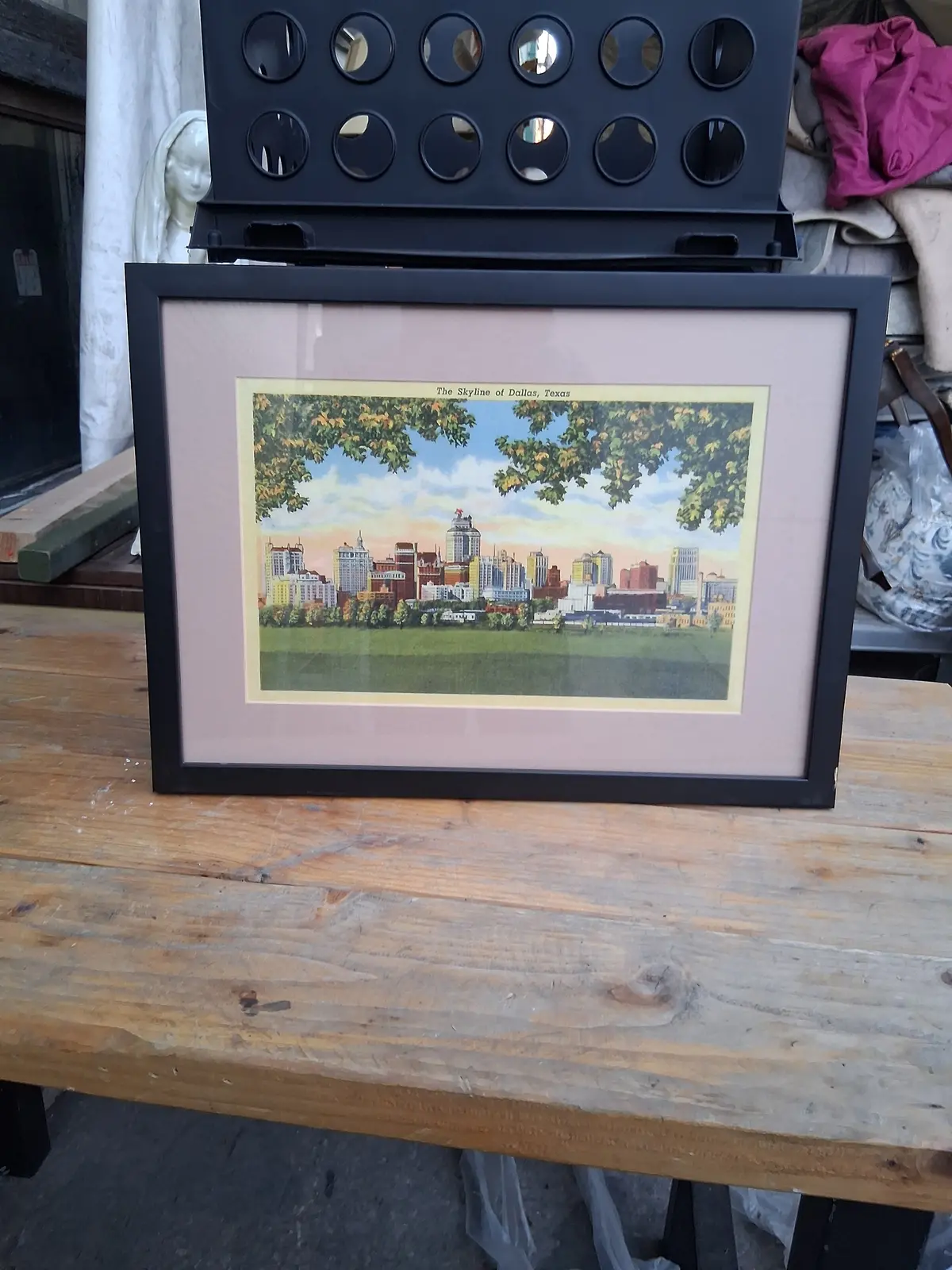 Vintage Print Of Dallas Skyline 1