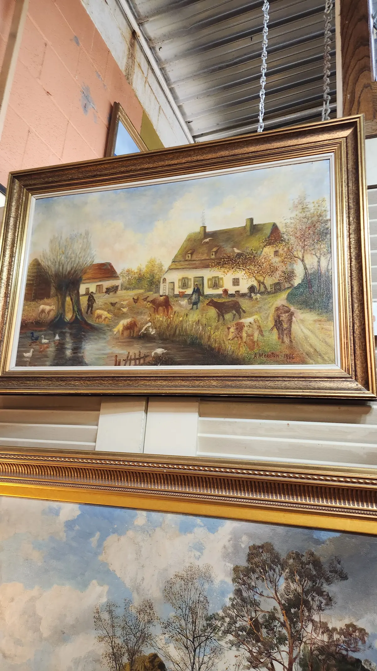 Cottage Farm Oil On Board, Signed And Dated 1966 1