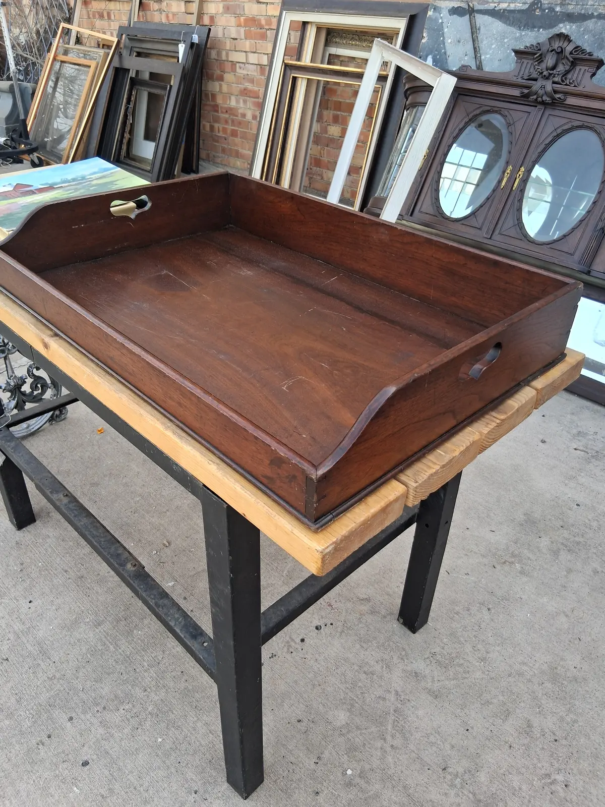 Large English Mahogany Dovetail Tray 1