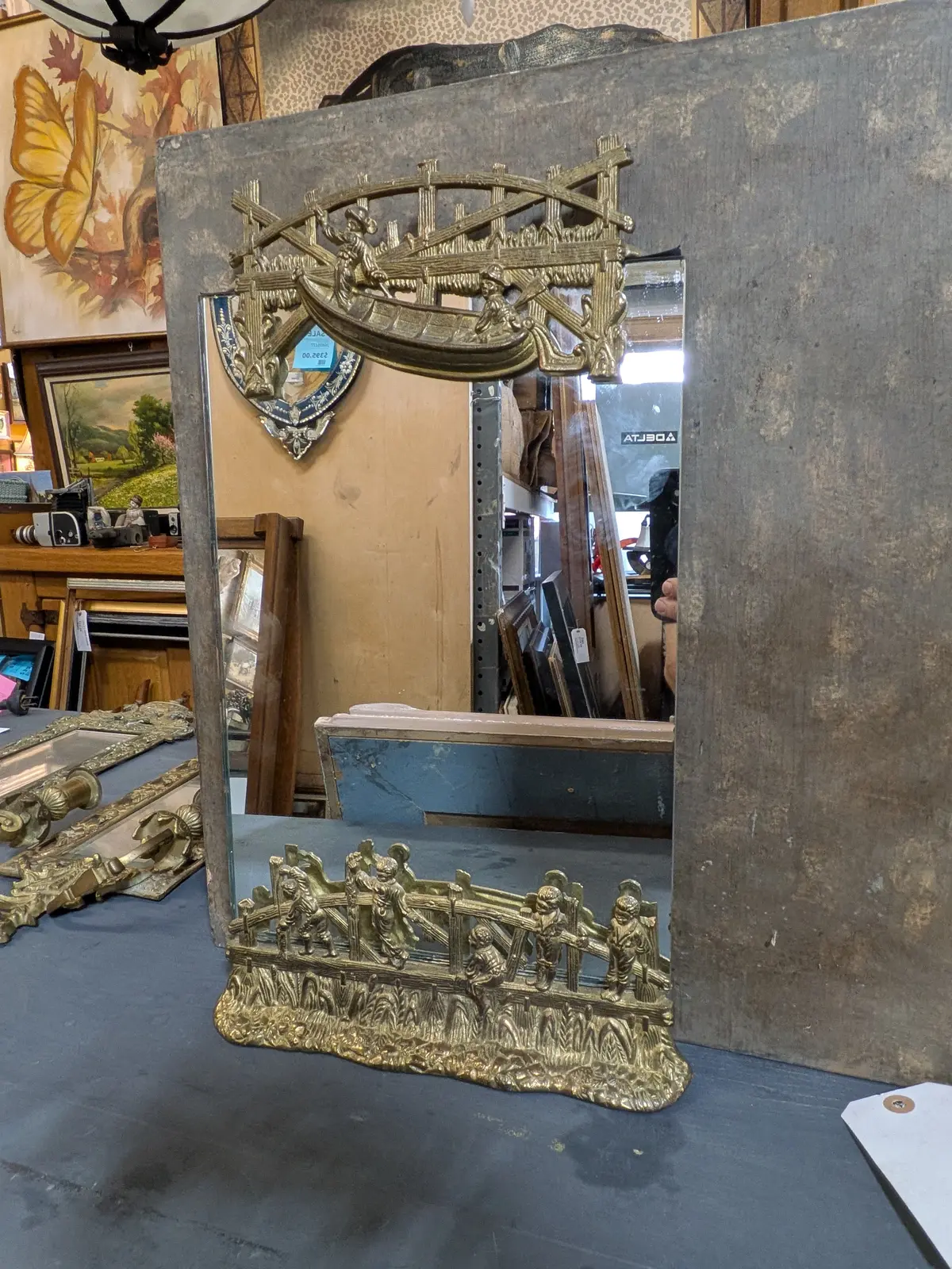 Huckleberry Finn Brass Farmed Mirror 1
