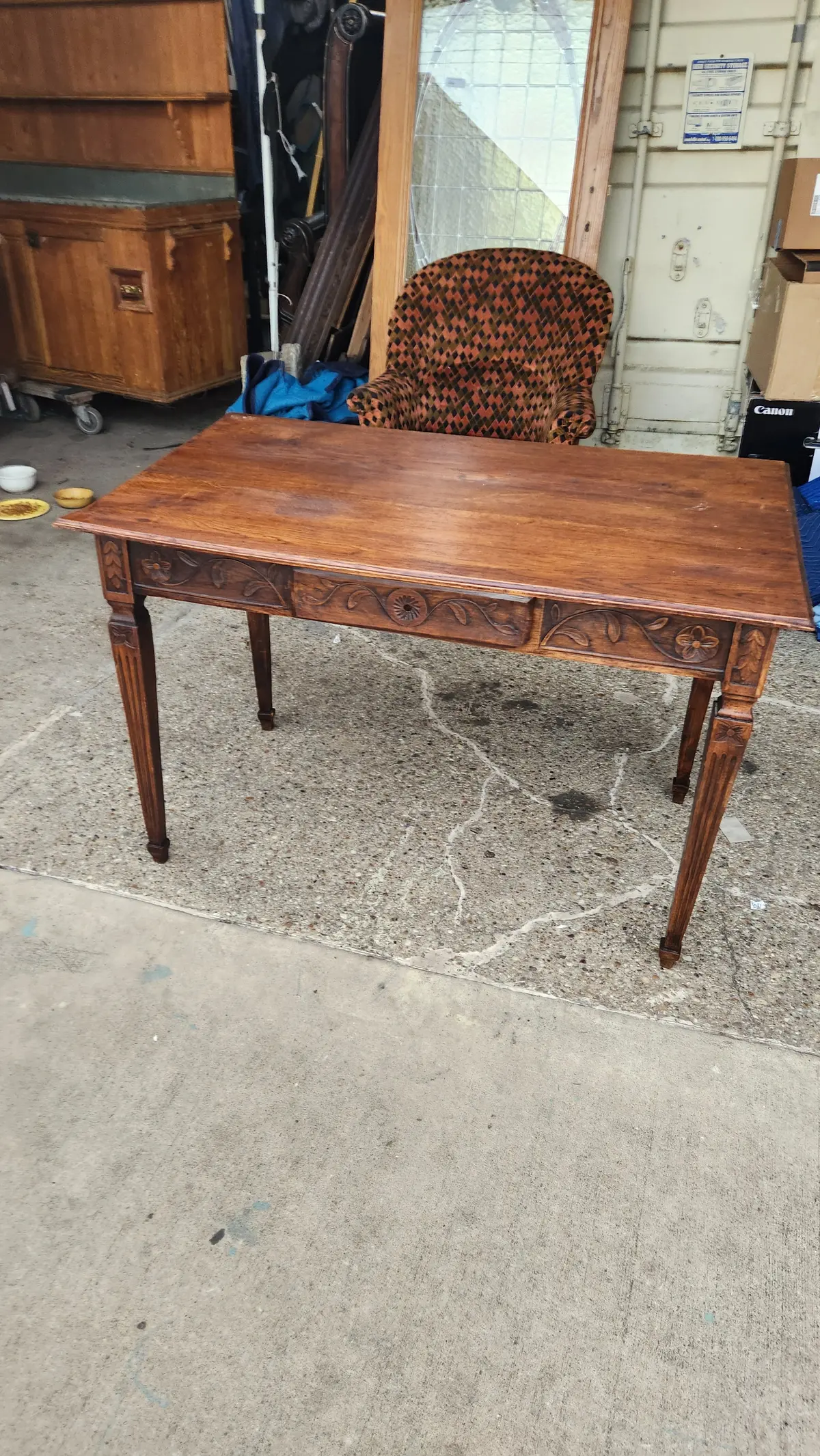 Louis Xvi Small Oak Library Table 1