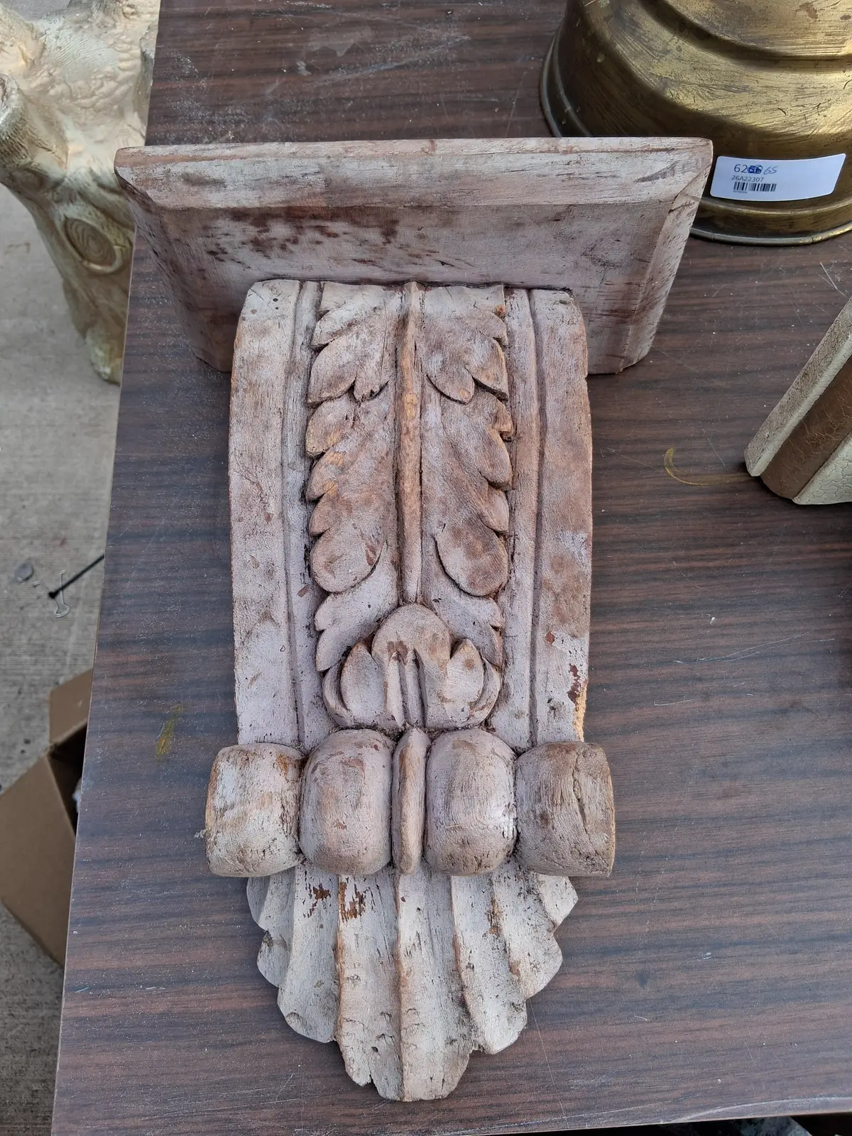 Large Carved Wood Corbel 1