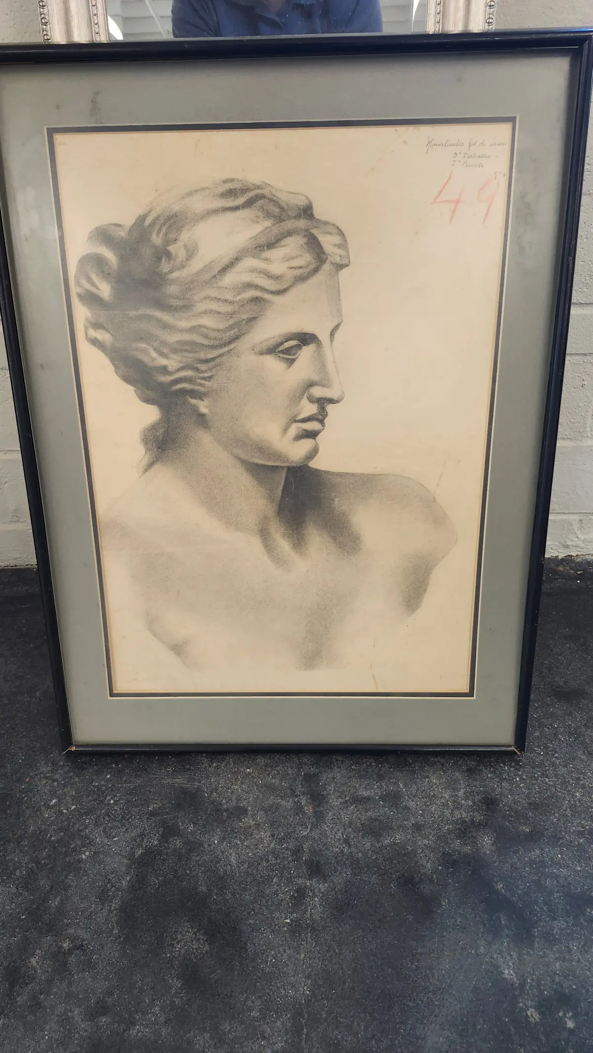 Large Charcoal Of Bust Of Lady 1