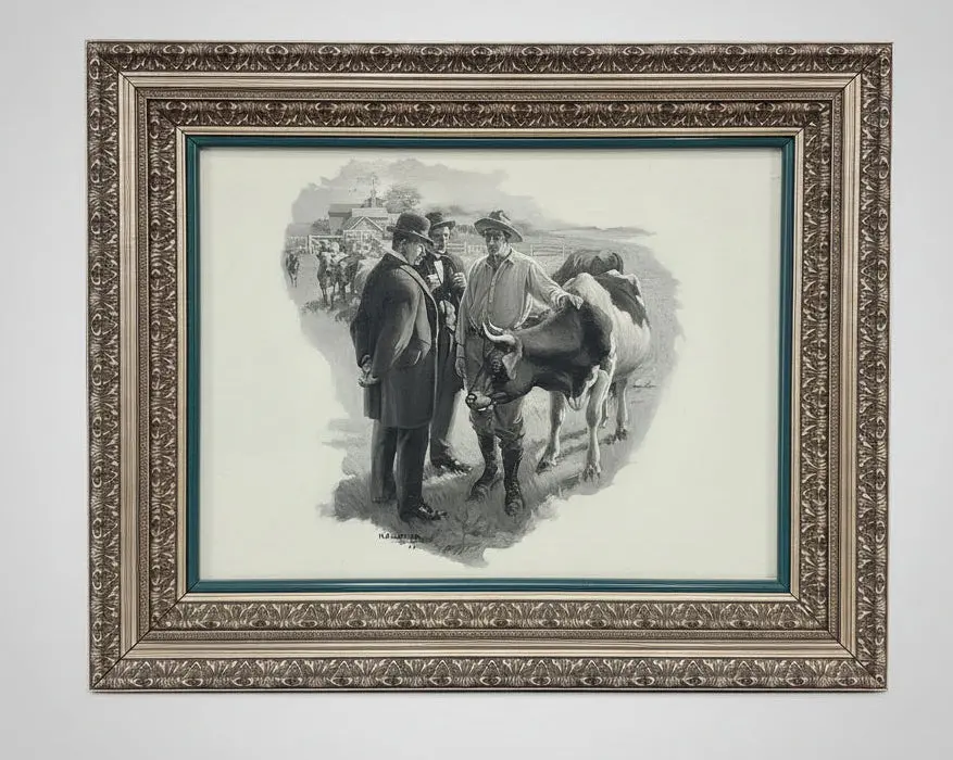 Framed Oil Painting Of A Cow For Sale Signed William Koerner 1