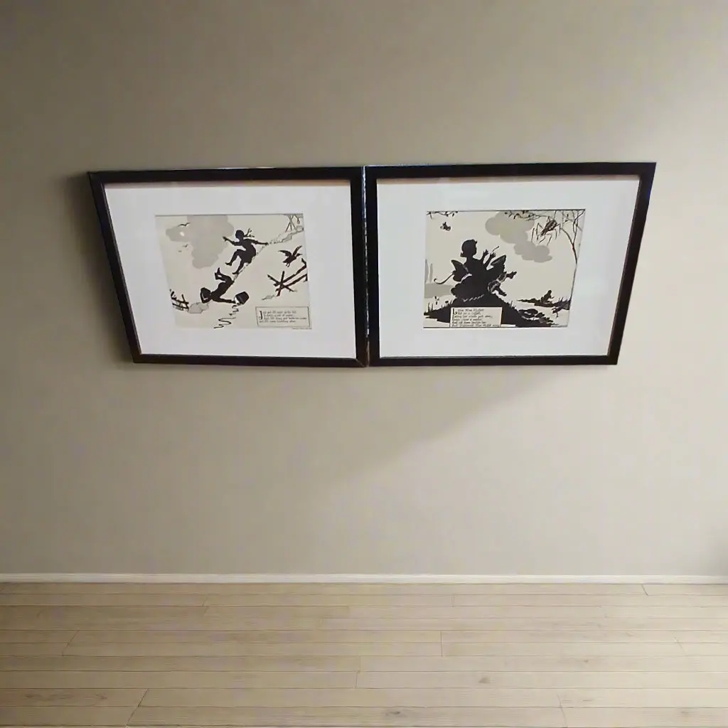 Pair Of Beatrix Sherman Framed Nursery Rhyme Prints 1