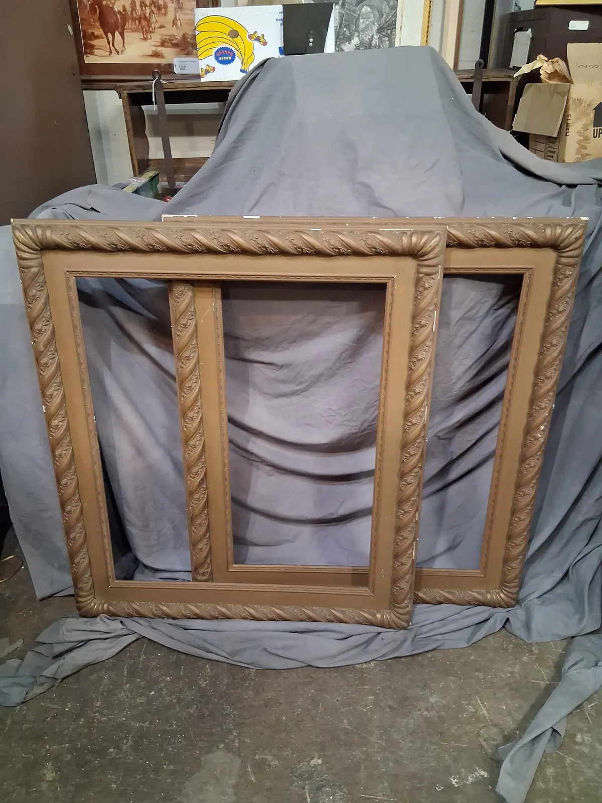 Pair Of Large Brown French Frames 1