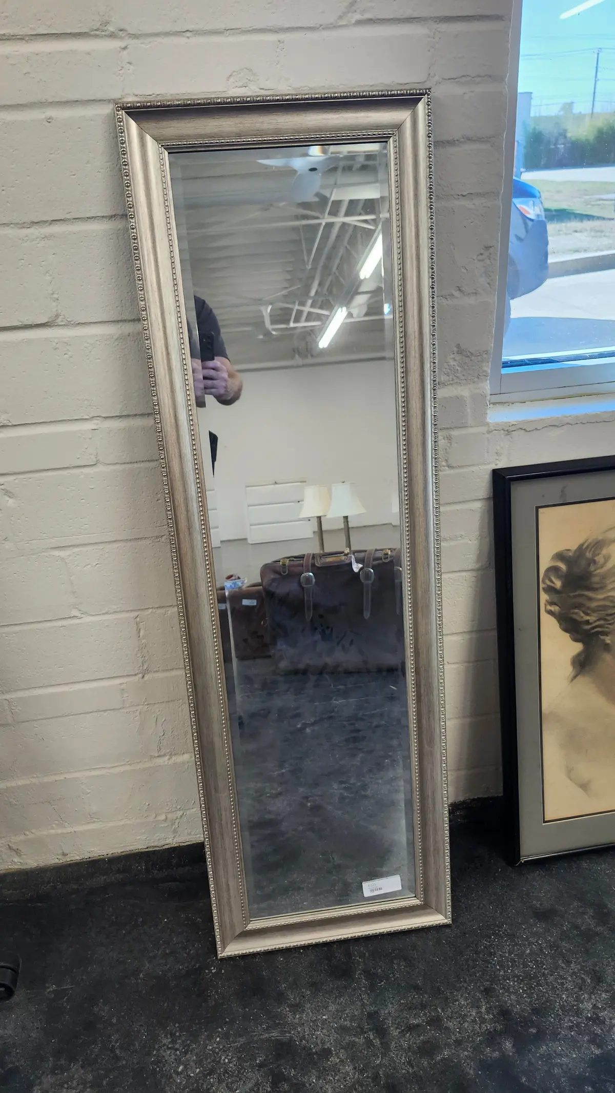 Silver Skinny Dressing Mirror 1