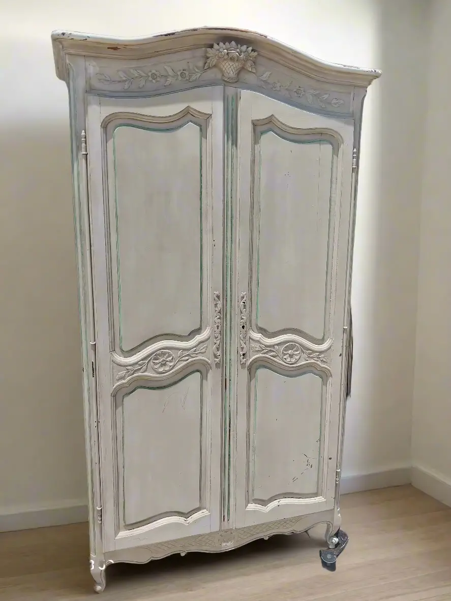 Louis Xv Painted 2 Door Armoire 1