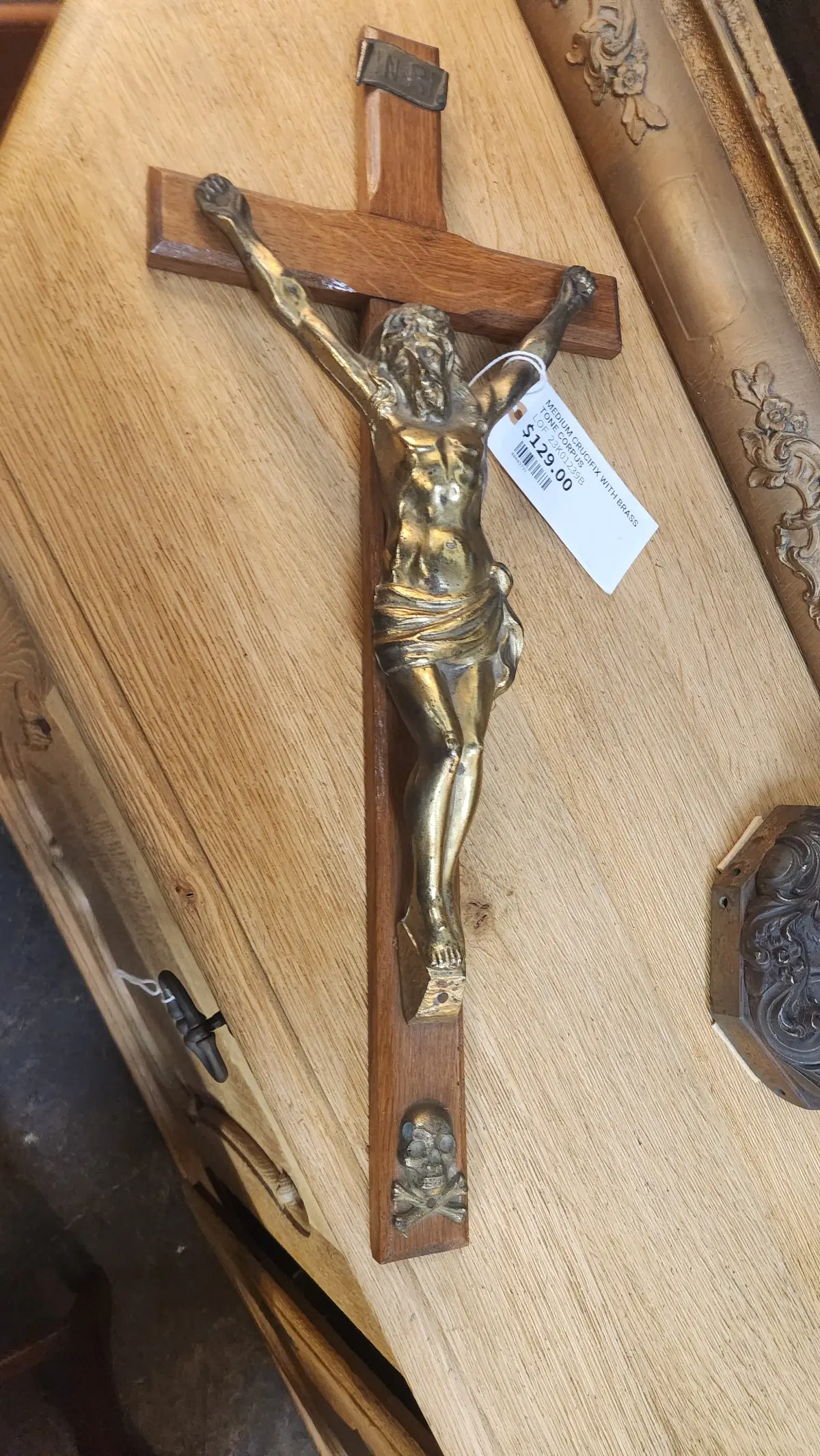 Medium Crucifix With Brass Tone Corpus 1