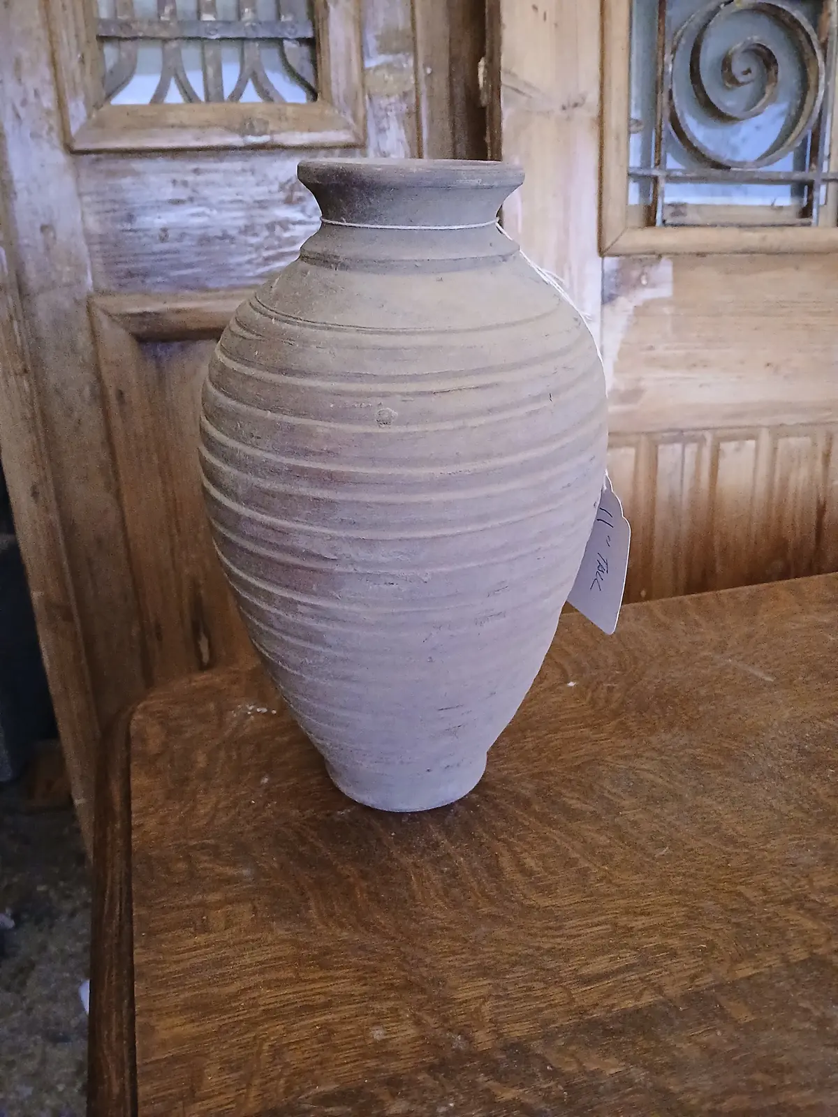 Grey Incised Terra Cotta Vase 1