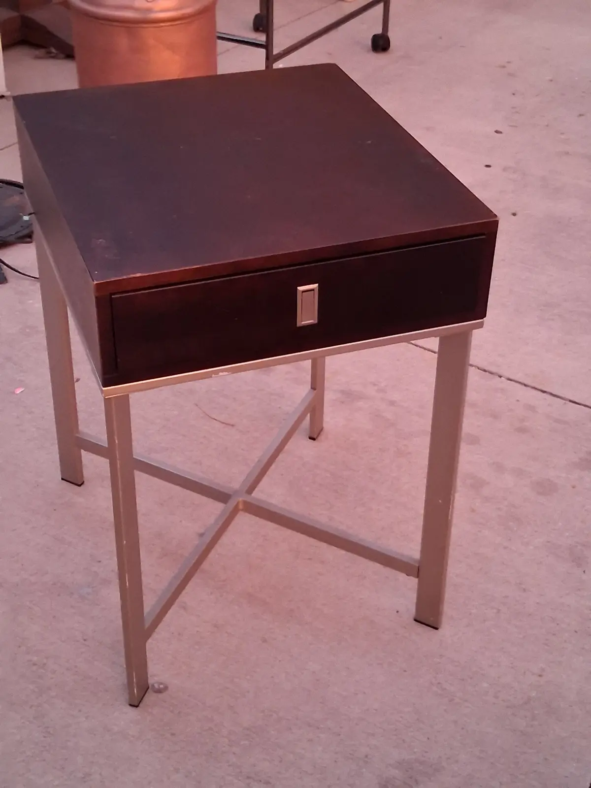 Chrome Wood Side Table 1