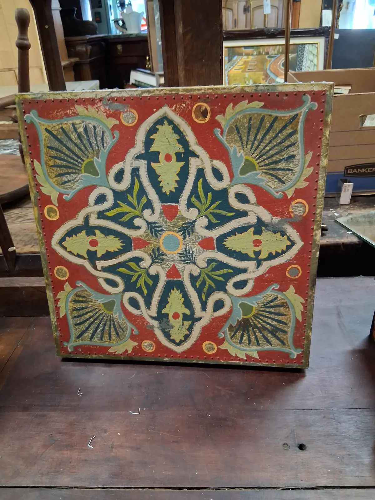 Colorful Square Painted Wood Panel 1