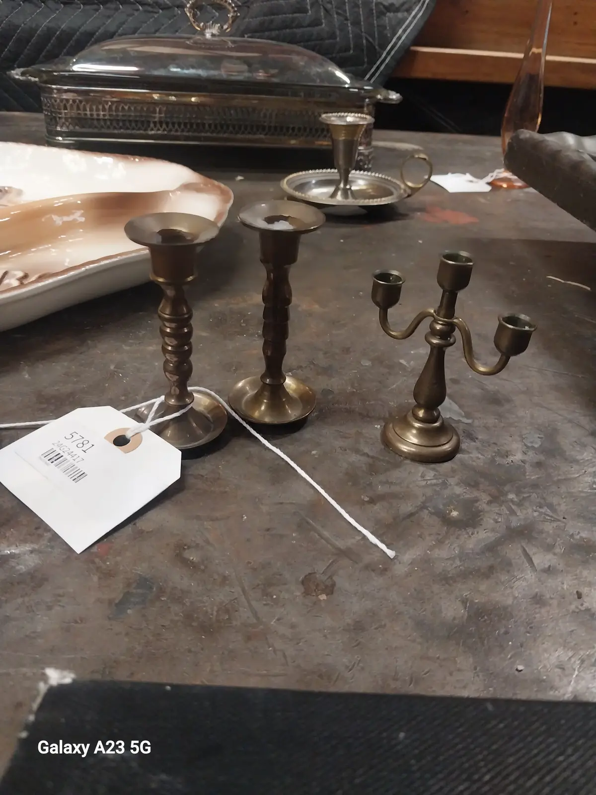 Set Of 3 Miniature Brass Candle Stands 1