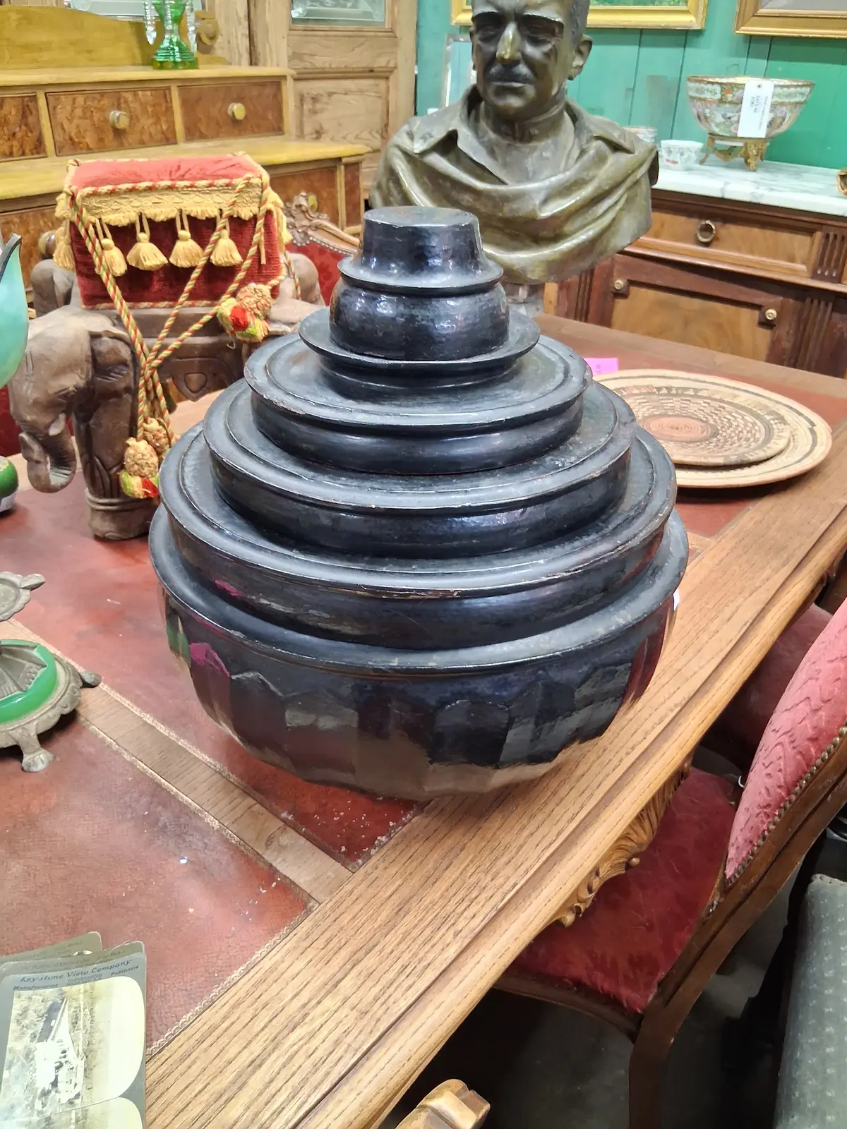 Burmese Paper Mache Large Food Container 1