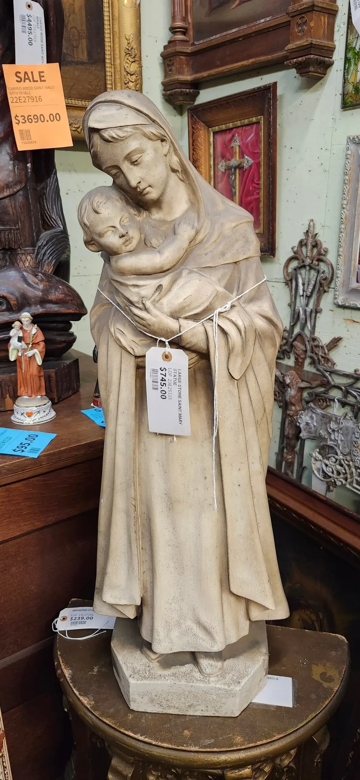 Large Stone Saint Mary Statue 1