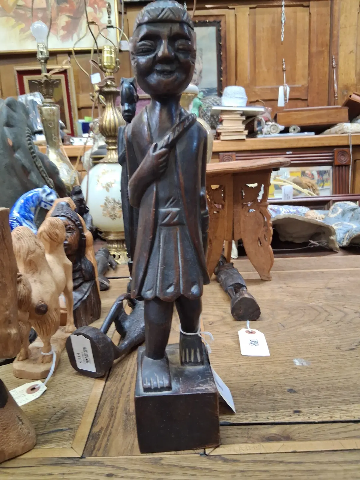Carved Wood Hiker As Found 1