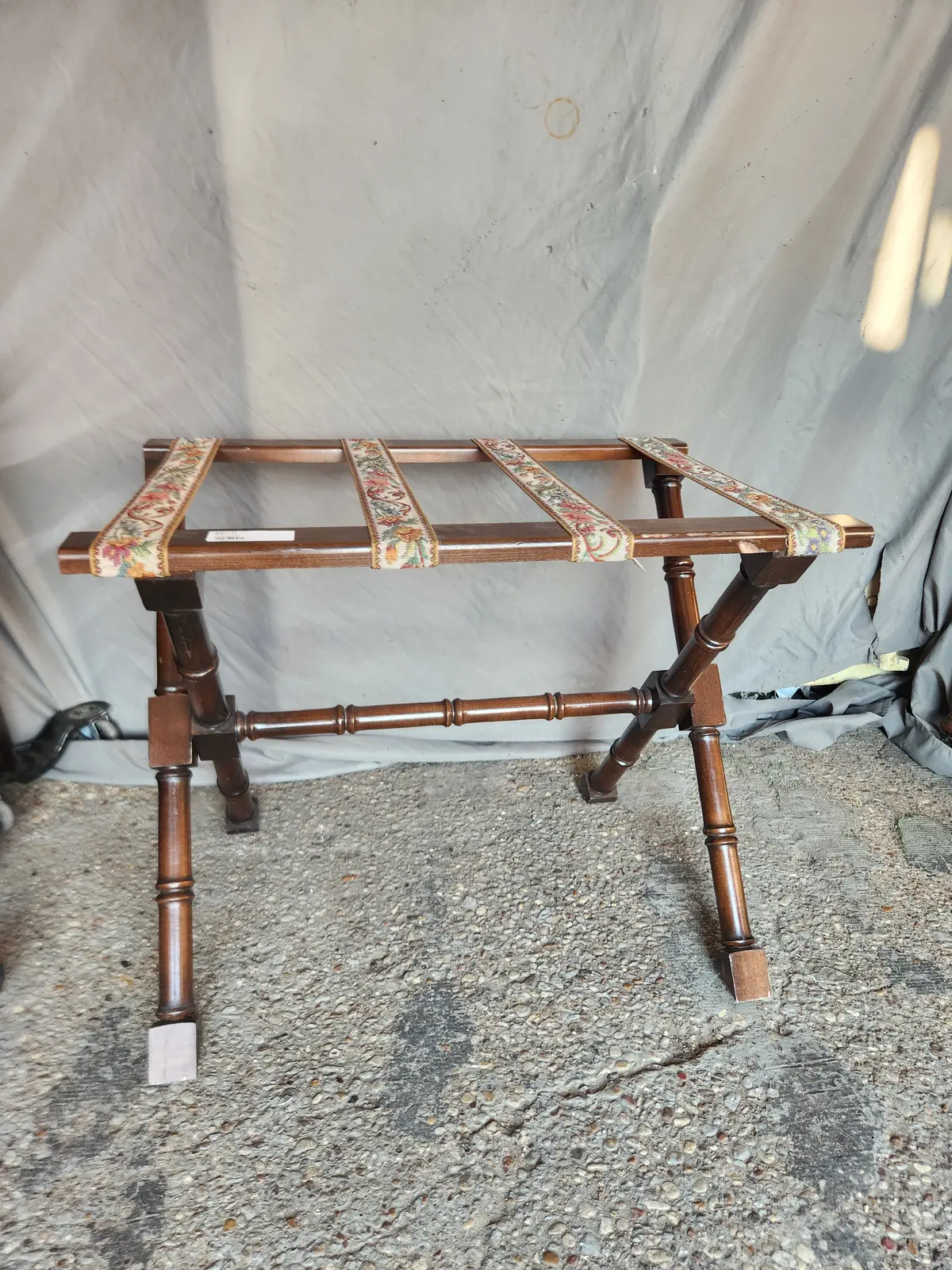 Luggage Rack With Floral Straps 1