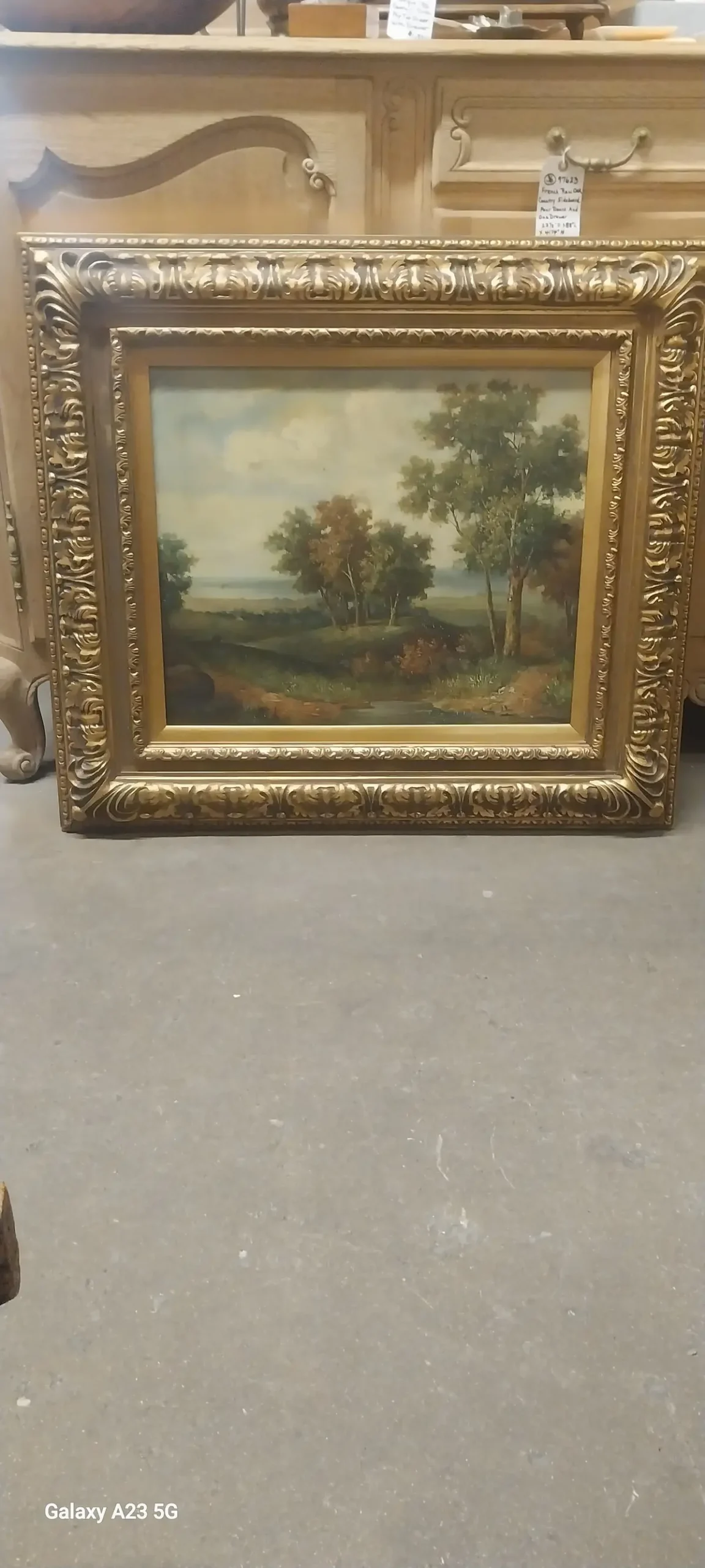 Vintage Landscape Painting In Gold Frame 1