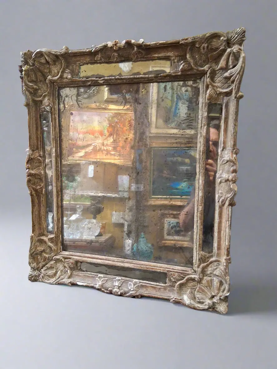 Early Shabby But Ornate Mirror 1