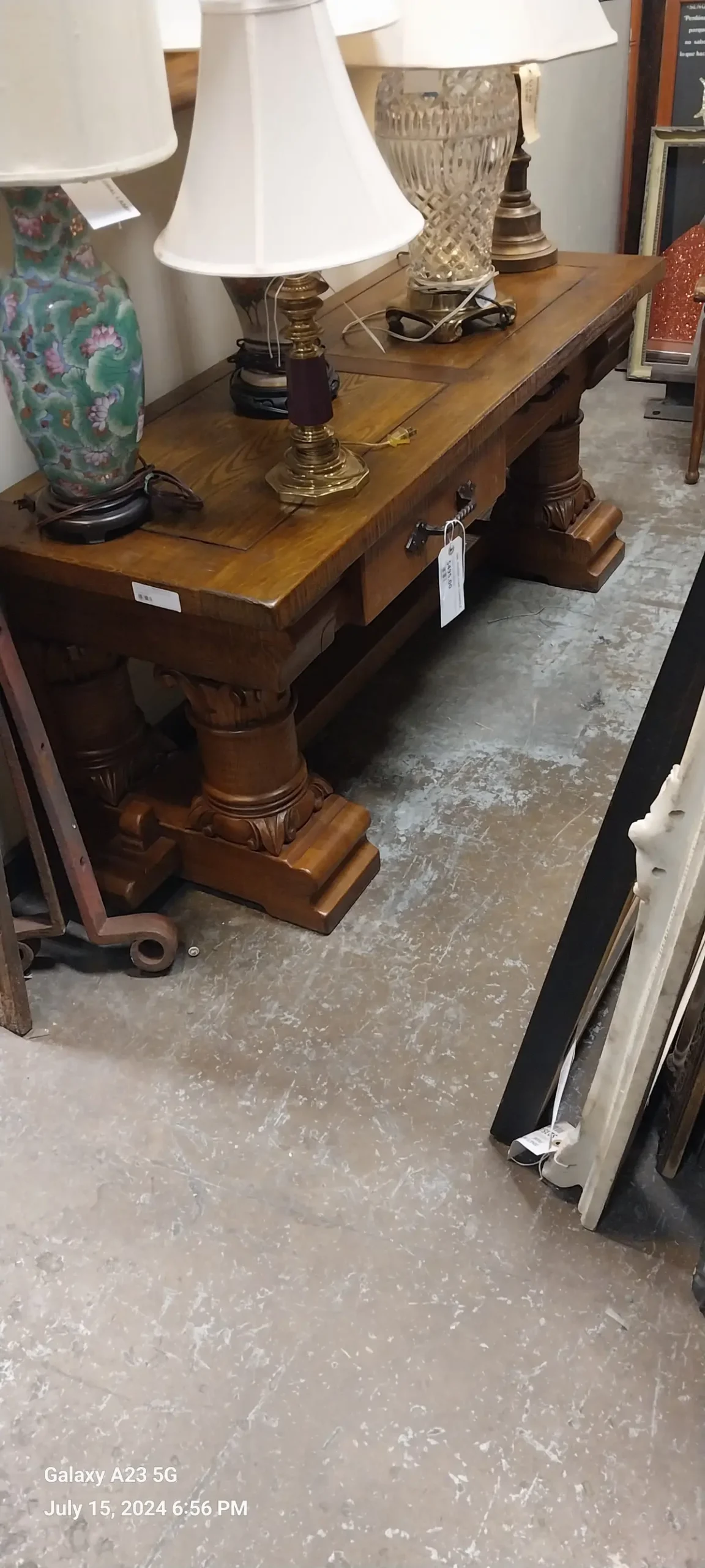 Sm..Rustic Oak Console 1