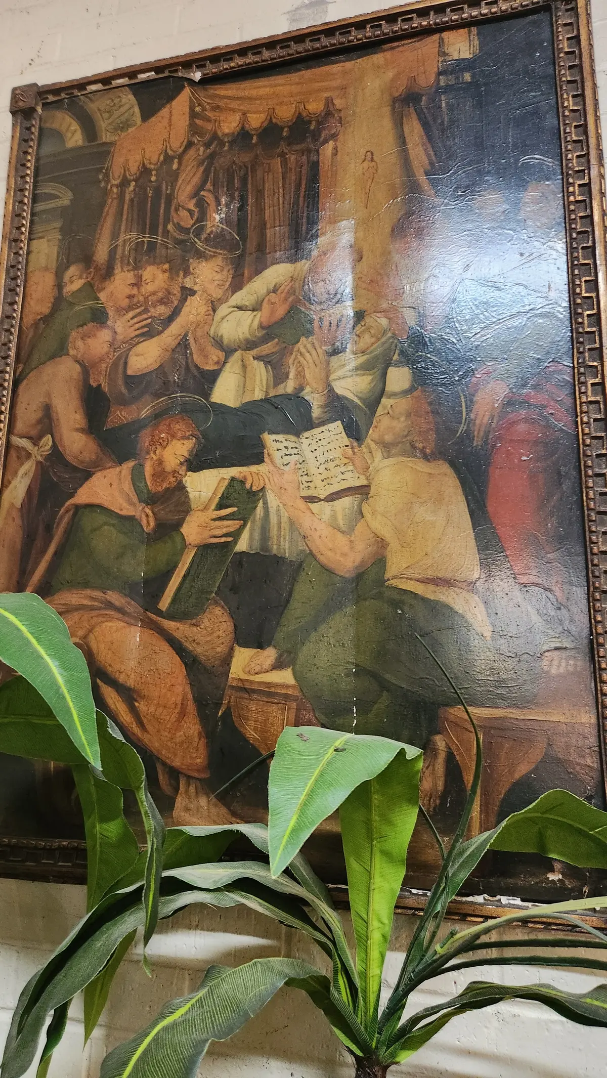 Early 1500S Dormition Of Mary Religious Painting Of Mary With 12 Apostles 1