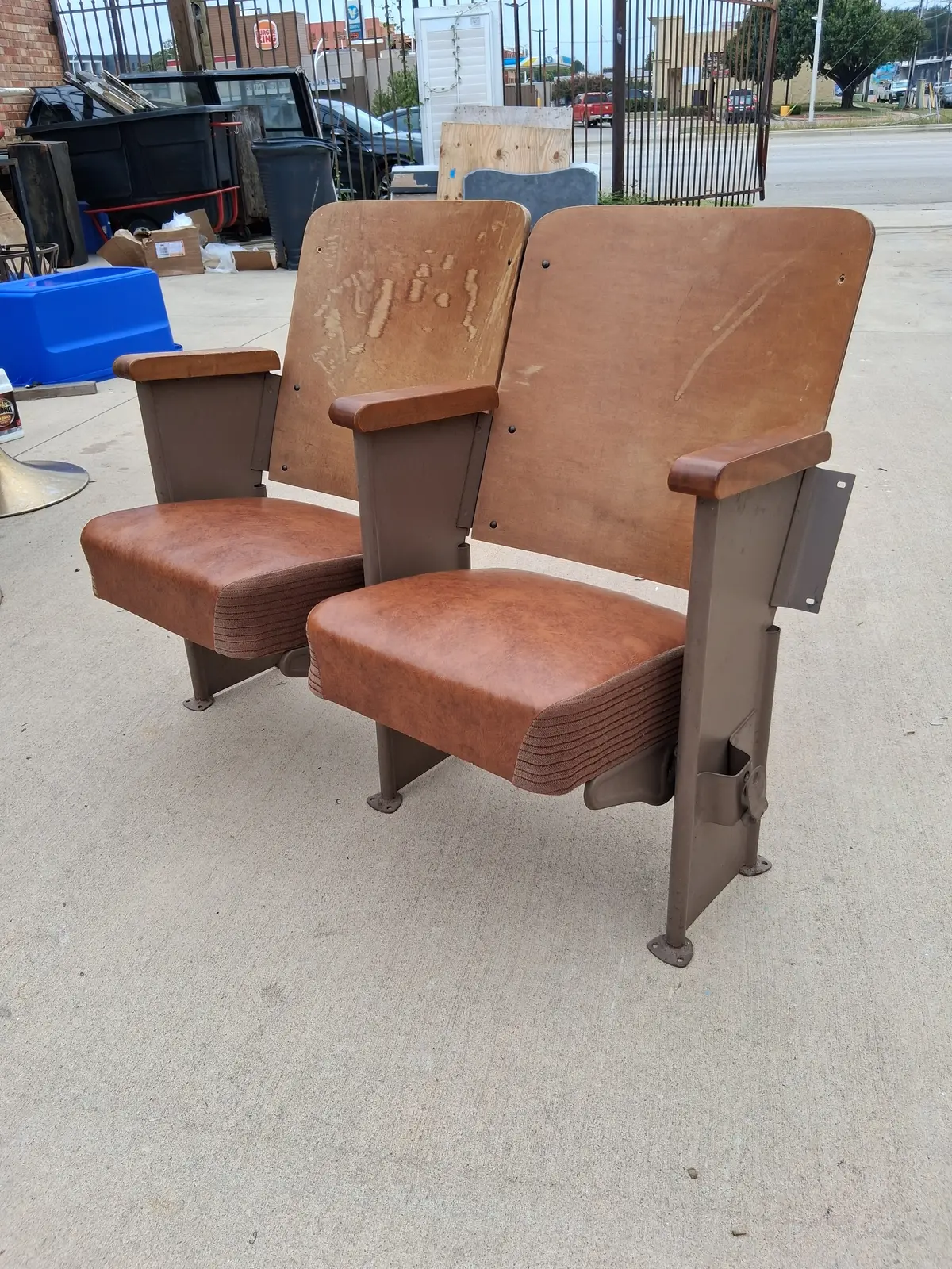 Pair Of Vintage Theater Chairs 1