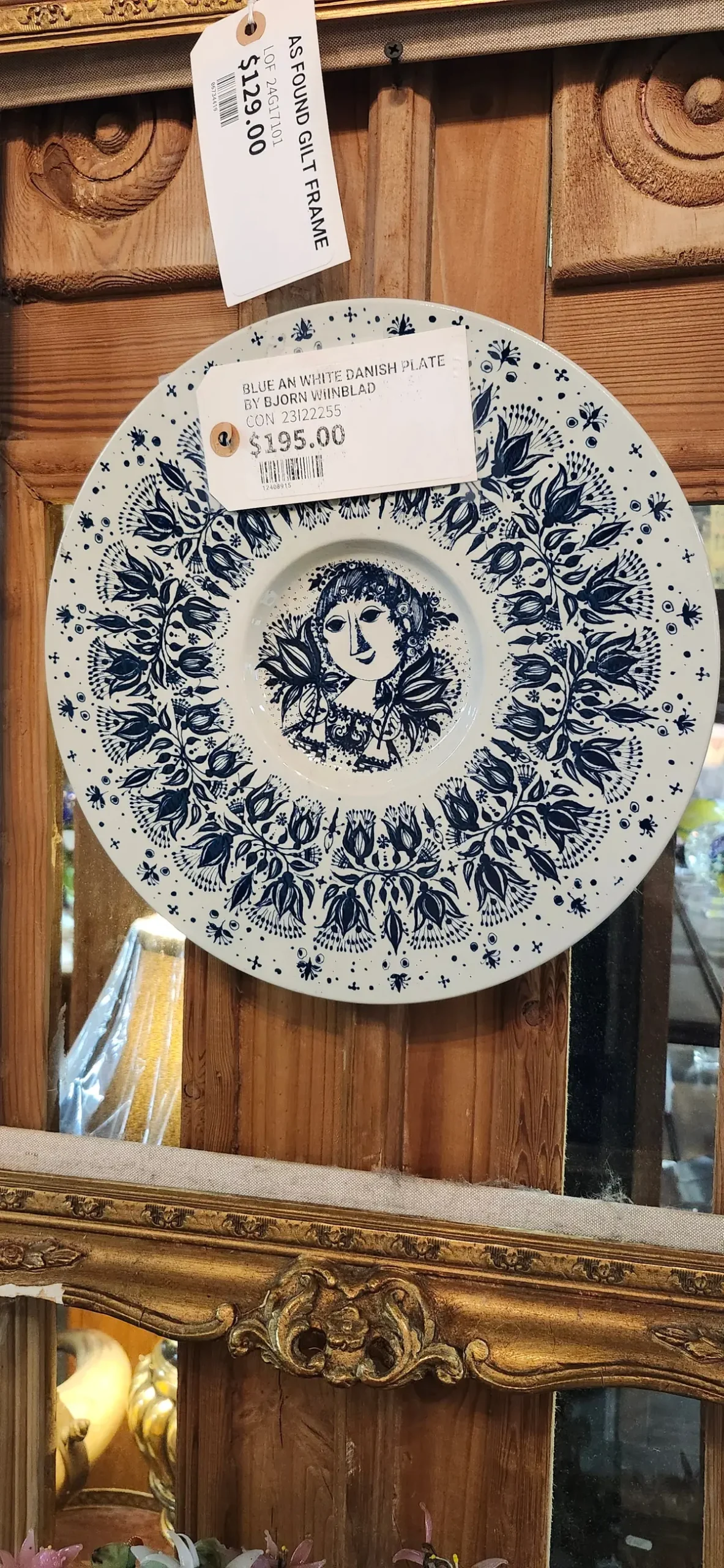 Blue An White Danish Plate By Bjorn Wiinblad 1