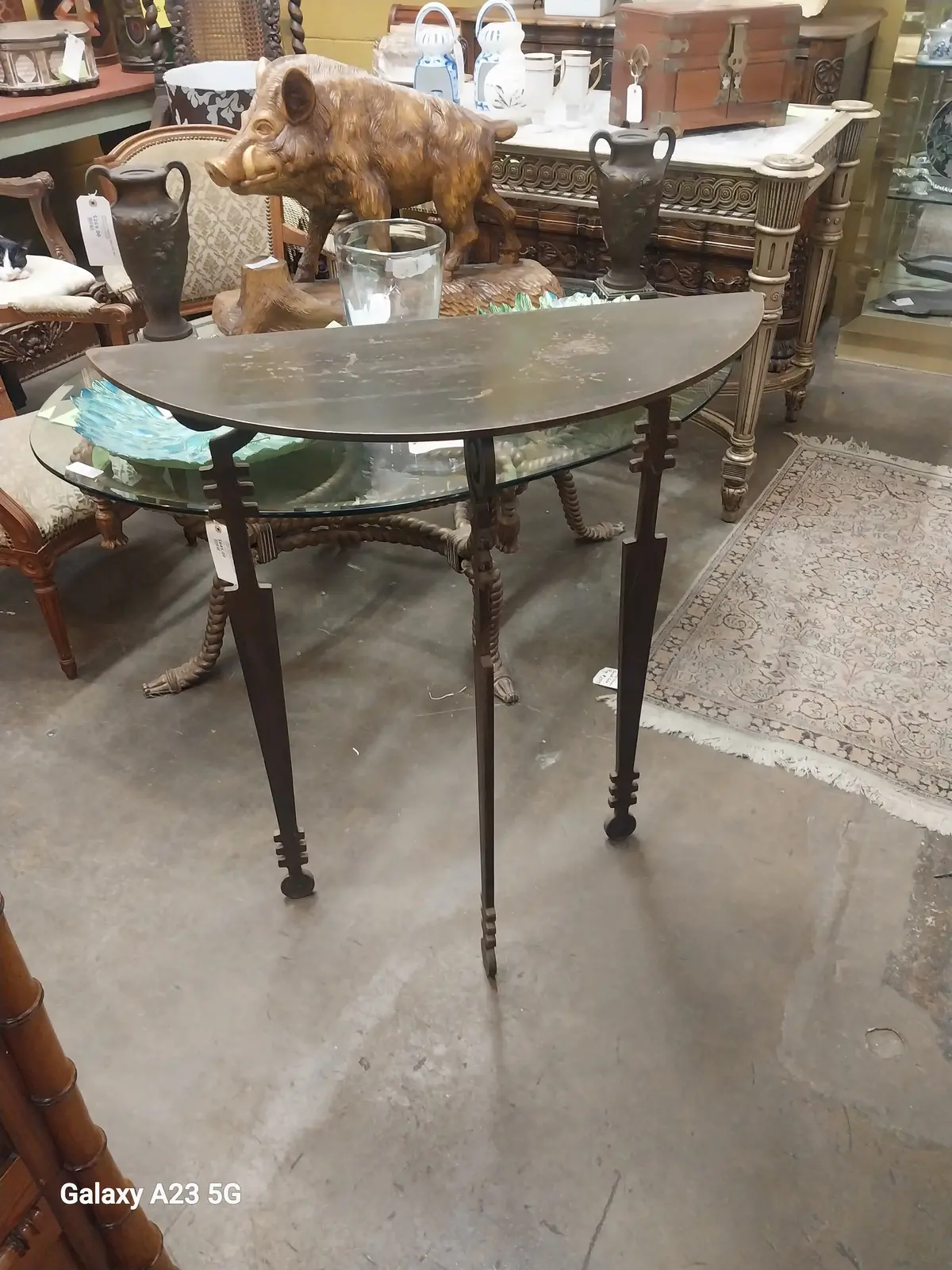 Custom Made Steel Demi Lune Table By Dallas Artist Stu Craft 1