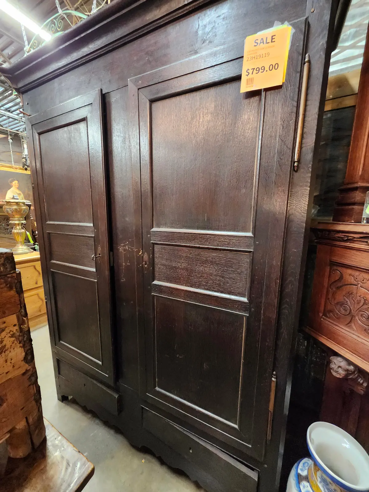 Ebonized Oak 2 Door Armoire 1